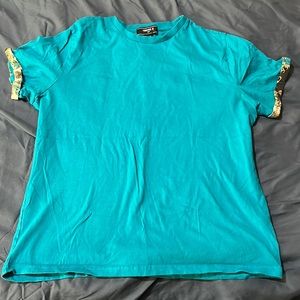 Mens large short sleeve t shirt rolled sleeve with baroque print on them